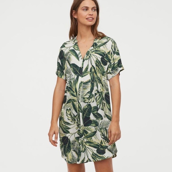 h&m leaf dress